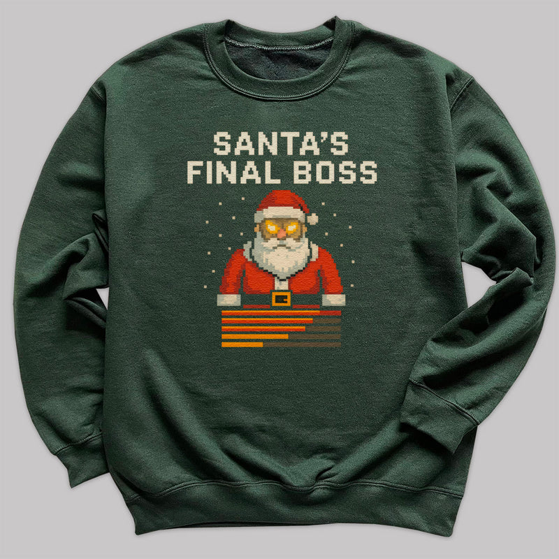Santa's Final Boss - Christmas Jumper Sweatshirt - Adult & Kids - All Sizes
