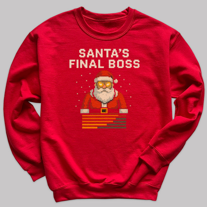 Santa's Final Boss - Christmas Jumper Sweatshirt - Adult & Kids - All Sizes