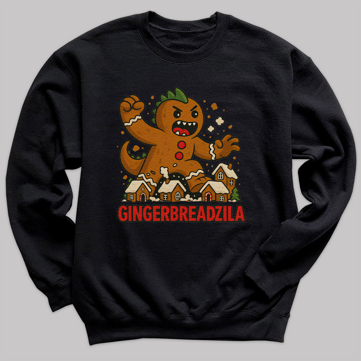 Gingerbreadzilla - Christmas Jumper Sweatshirt - Adult & Kids - All Sizes