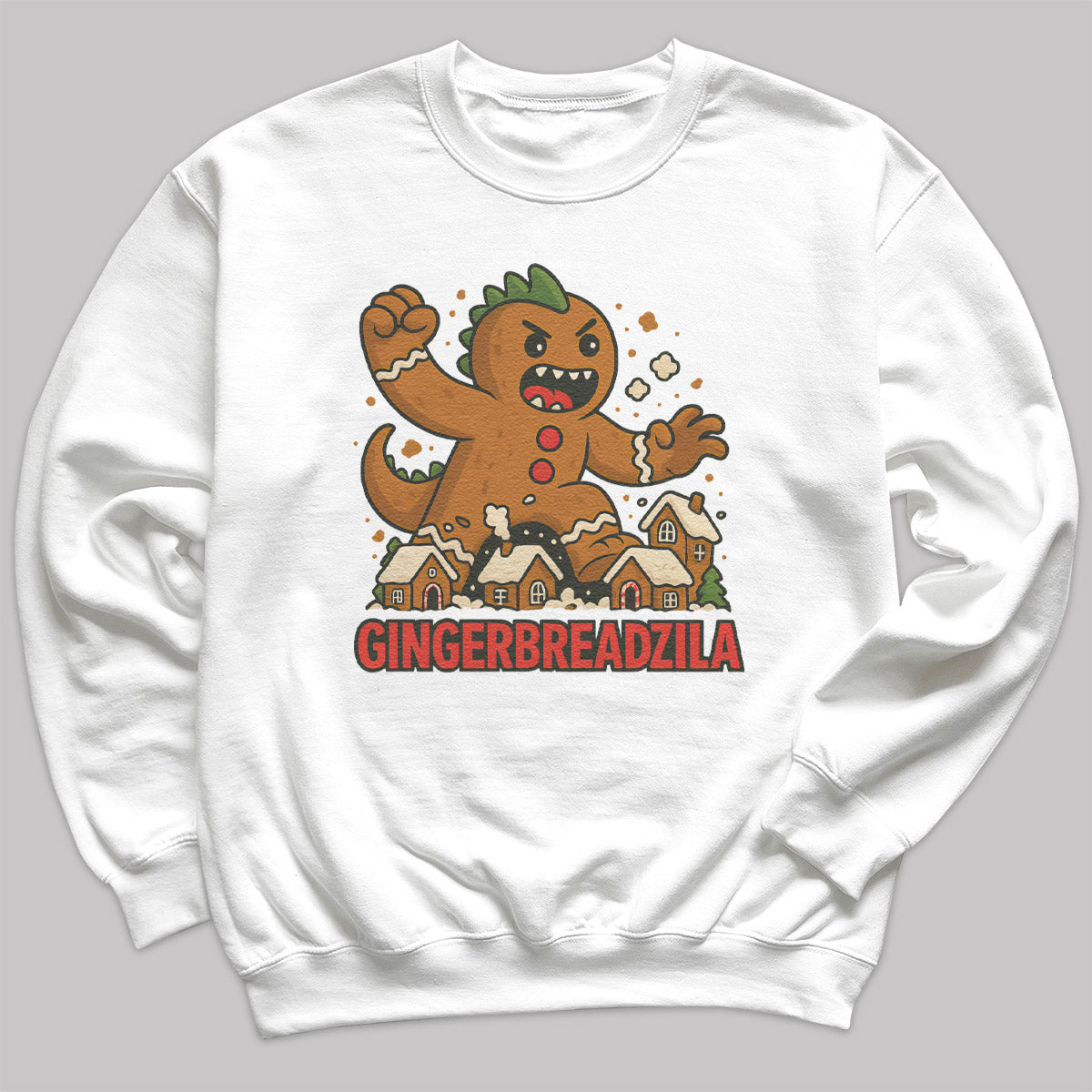 Gingerbreadzilla - Christmas Jumper Sweatshirt - Adult & Kids - All Sizes