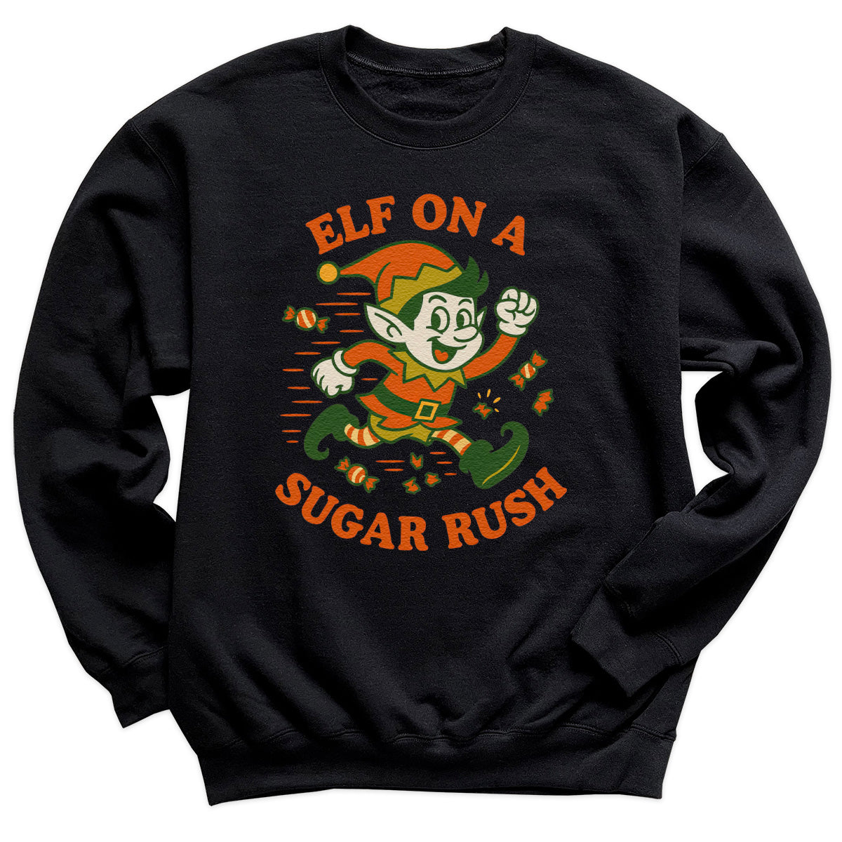 Elf On A Sugar Rush - Christmas Jumper Sweatshirt - Adult & Kids - All Sizes