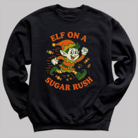 Elf On A Sugar Rush - Christmas Jumper Sweatshirt - Adult & Kids - All Sizes