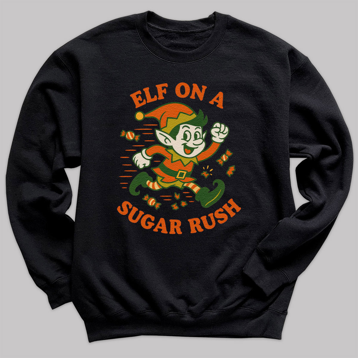 Elf On A Sugar Rush - Christmas Jumper Sweatshirt - Adult & Kids - All Sizes