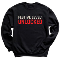 Festive Level Unlocked - Christmas Jumper Sweatshirt - Adult & Kids - All Sizes