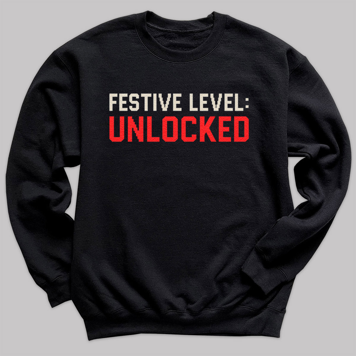 Festive Level Unlocked - Christmas Jumper Sweatshirt - Adult & Kids - All Sizes