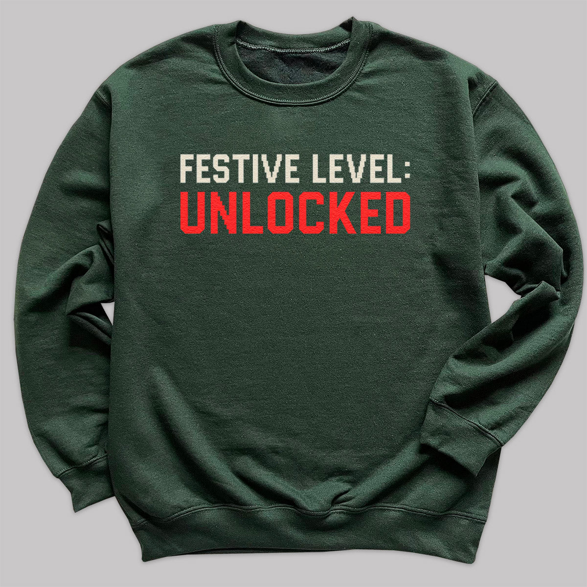 Festive Level Unlocked - Christmas Jumper Sweatshirt - Adult & Kids - All Sizes
