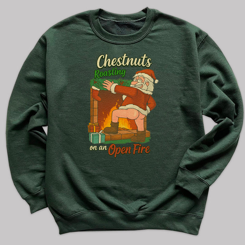 Chestnuts Roasting On A Open Fire - Christmas Jumper Sweatshirt - All Sizes