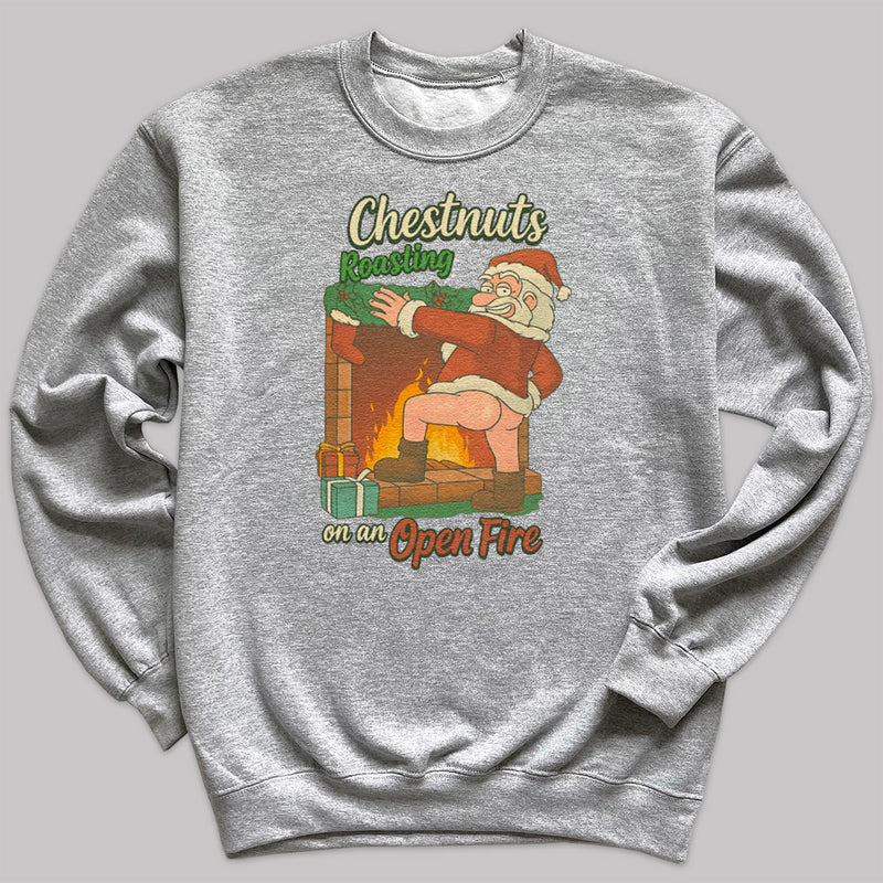 Chestnuts Roasting On A Open Fire - Christmas Jumper Sweatshirt - All Sizes