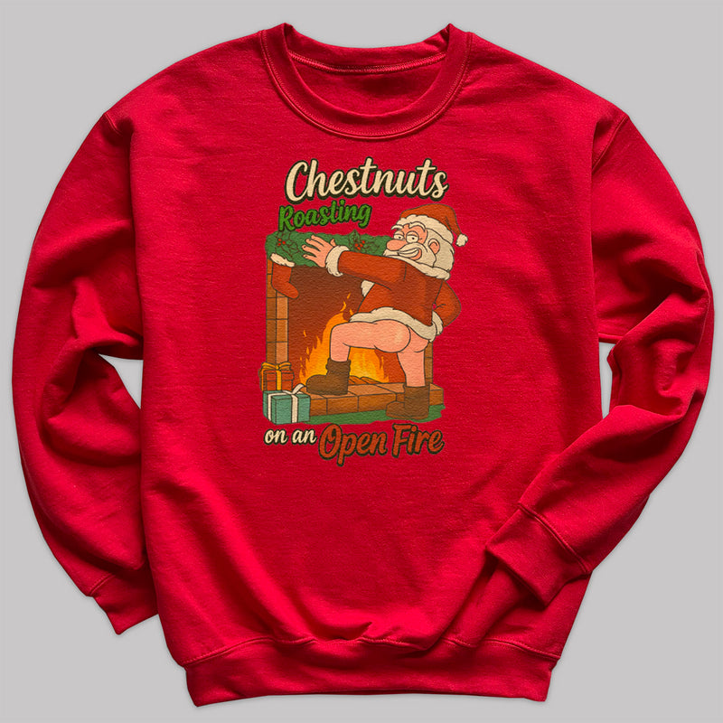 Chestnuts Roasting On A Open Fire - Christmas Jumper Sweatshirt - All Sizes