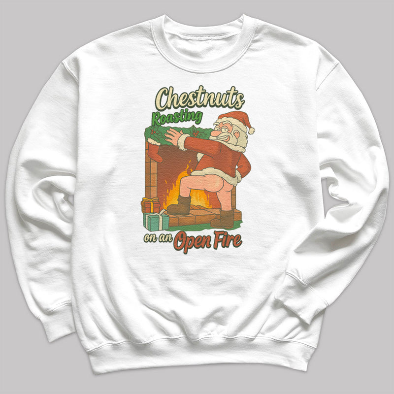 Chestnuts Roasting On A Open Fire - Christmas Jumper Sweatshirt - All Sizes
