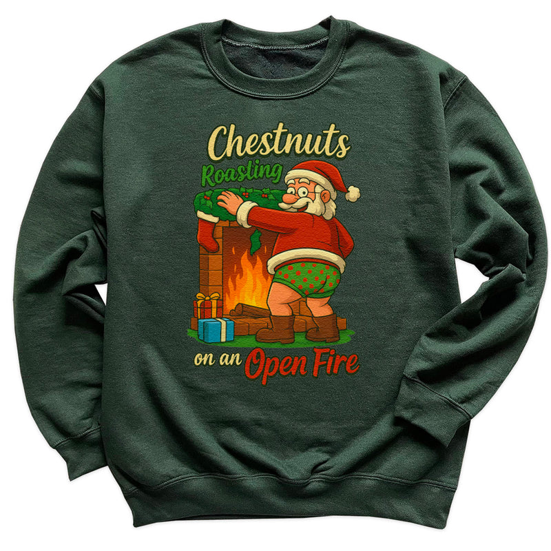 Chestnuts Roasting On A Open Fire - Christmas Jumper Sweatshirt - All Sizes