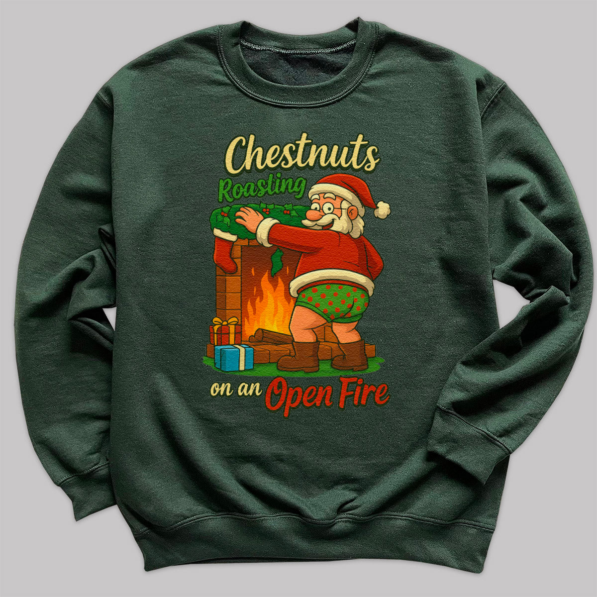 Chestnuts Roasting On A Open Fire - Christmas Jumper Sweatshirt - All Sizes