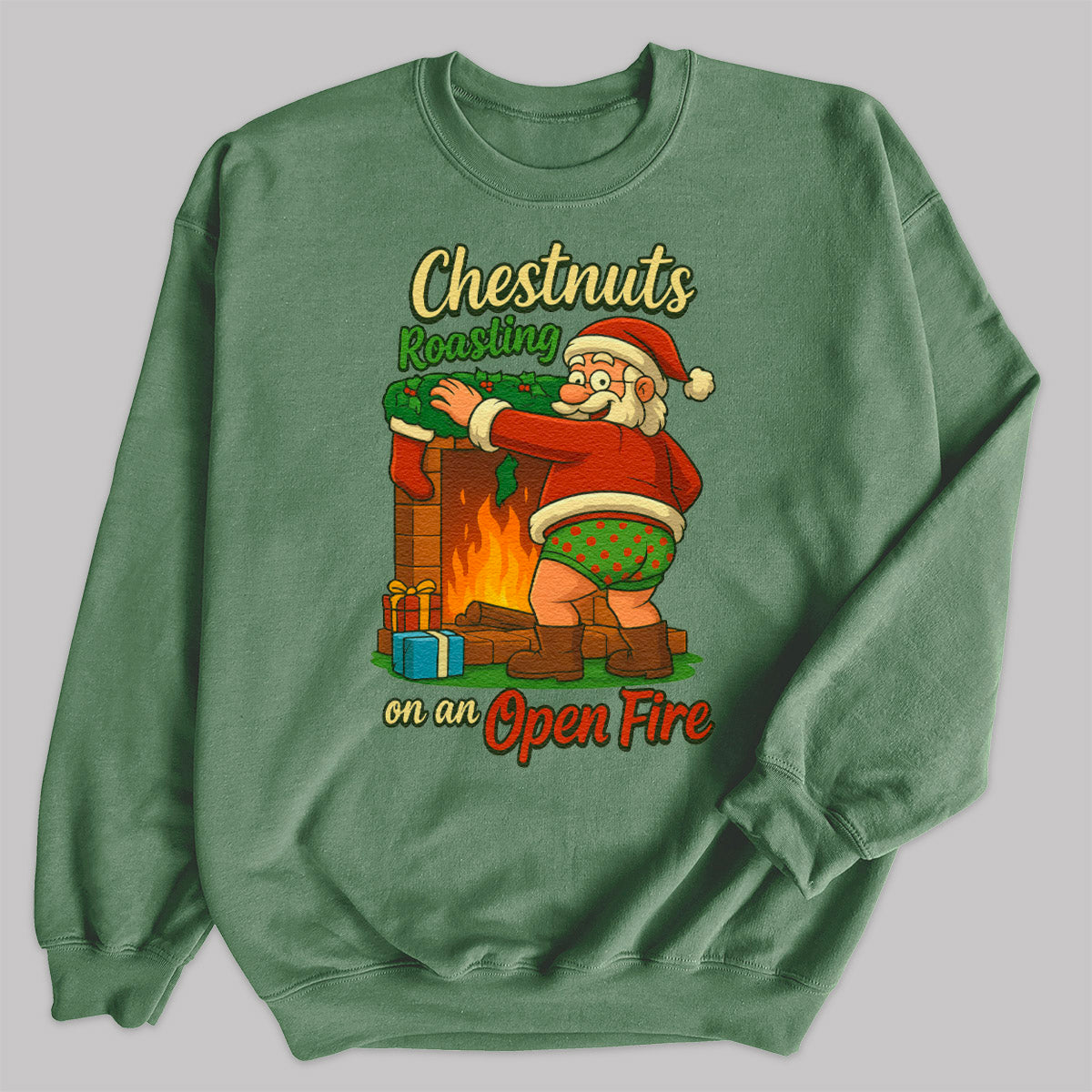 Chestnuts Roasting On A Open Fire - Christmas Jumper Sweatshirt - All Sizes