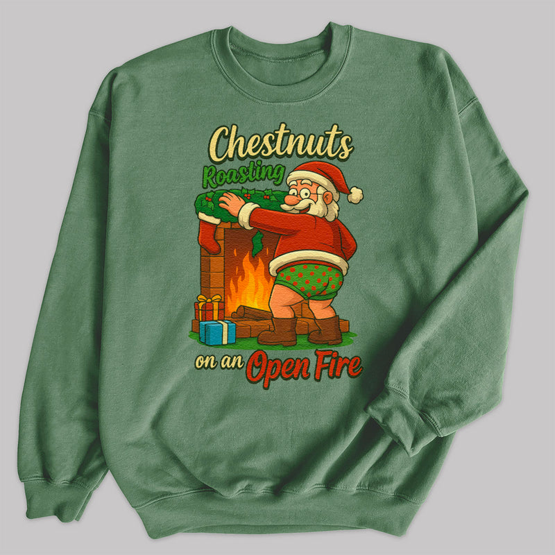 Chestnuts Roasting On A Open Fire - Christmas Jumper Sweatshirt - All Sizes
