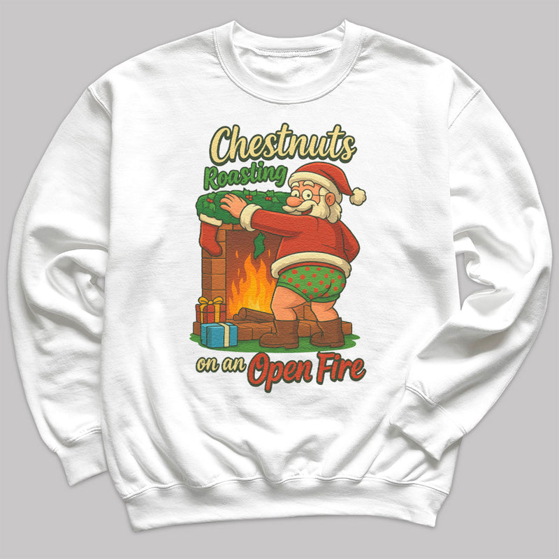 Chestnuts Roasting On A Open Fire - Christmas Jumper Sweatshirt - All Sizes