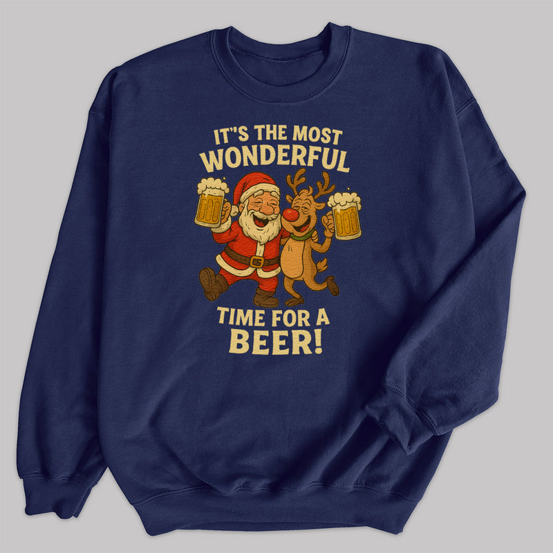 It's The Most Wonderful Time For Beer - Christmas Jumper Sweatshirt - All Sizes