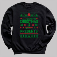 PERSONALISED All I Want For Christmas Is - Christmas Jumper Sweatshirt - Adult & Kids - All Sizes