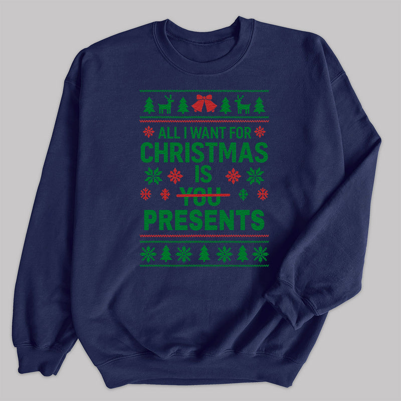 PERSONALISED All I Want For Christmas Is - Christmas Jumper Sweatshirt - Adult & Kids - All Sizes