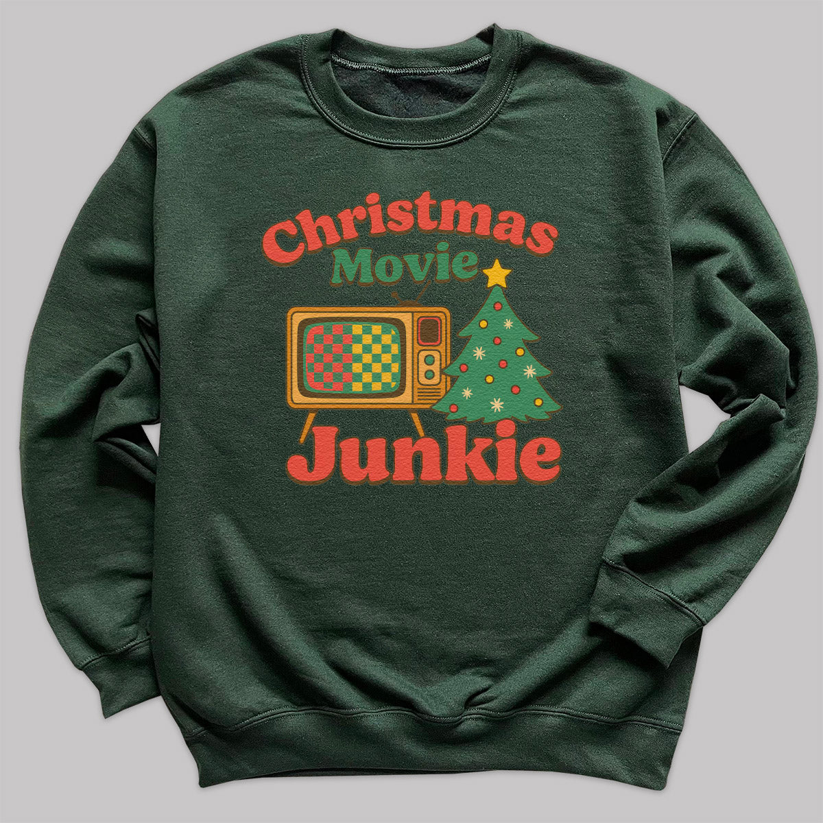 Christmas Movie Junkie - Christmas Jumper Sweatshirt - Adult & Kids - All Sizes