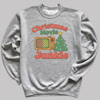 Christmas Movie Junkie - Christmas Jumper Sweatshirt - Adult & Kids - All Sizes