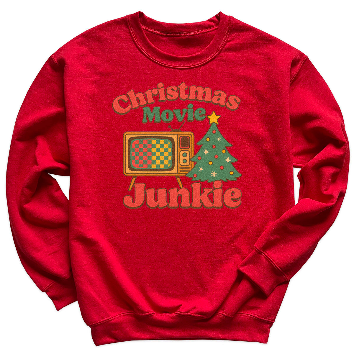 Christmas Movie Junkie - Christmas Jumper Sweatshirt - Adult & Kids - All Sizes