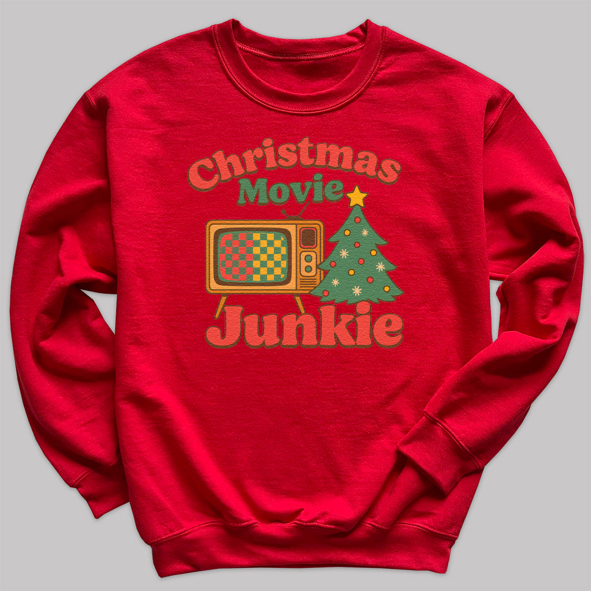 Christmas Movie Junkie - Christmas Jumper Sweatshirt - Adult & Kids - All Sizes