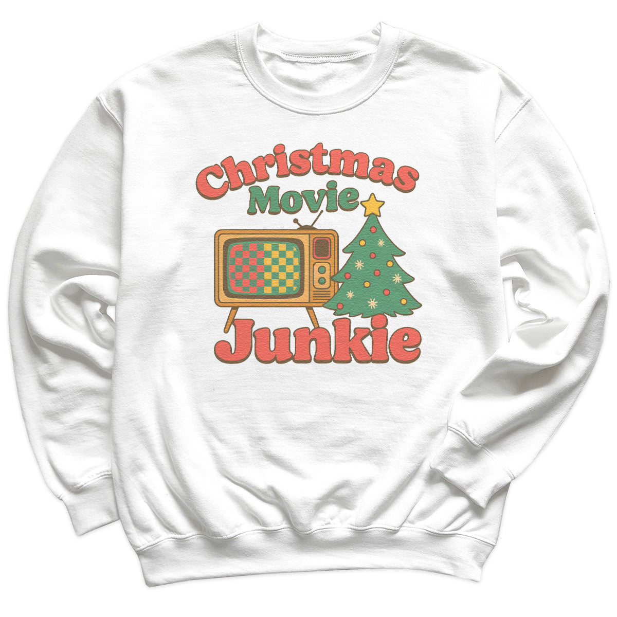 Christmas Movie Junkie - Christmas Jumper Sweatshirt - Adult & Kids - All Sizes