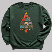 Gamer Christmas Tree - Christmas Jumper Sweatshirt - Adult & Kids - All Sizes