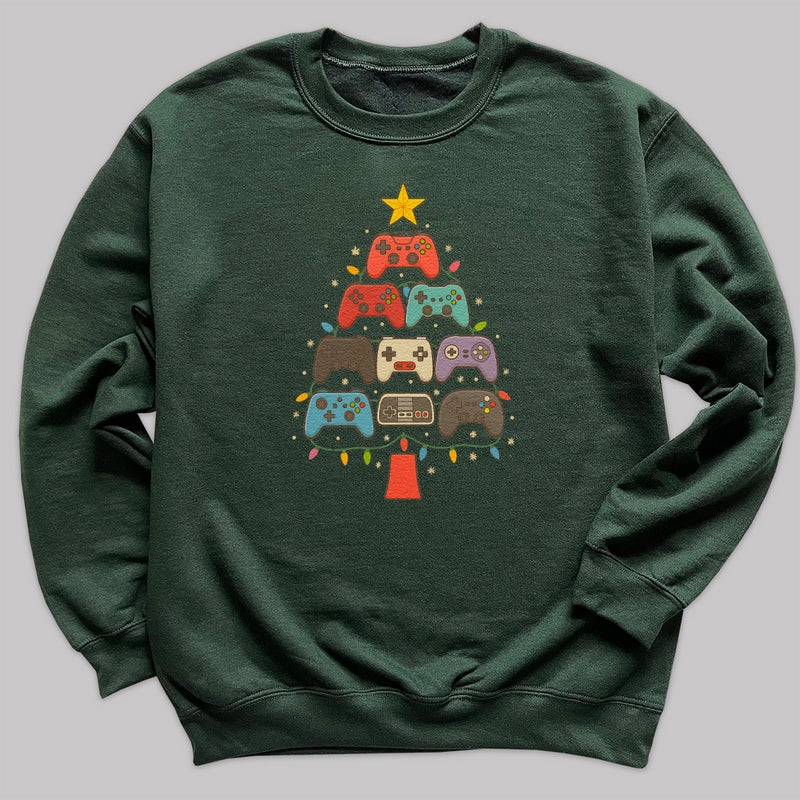 Gamer Christmas Tree - Christmas Jumper Sweatshirt - Adult & Kids - All Sizes