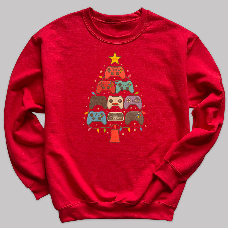 Gamer Christmas Tree - Christmas Jumper Sweatshirt - Adult & Kids - All Sizes