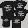 First Christmas As A... - Family Matching For The Whole Family Christmas Tops - Adult, Kids & Baby - (Sold Separately)