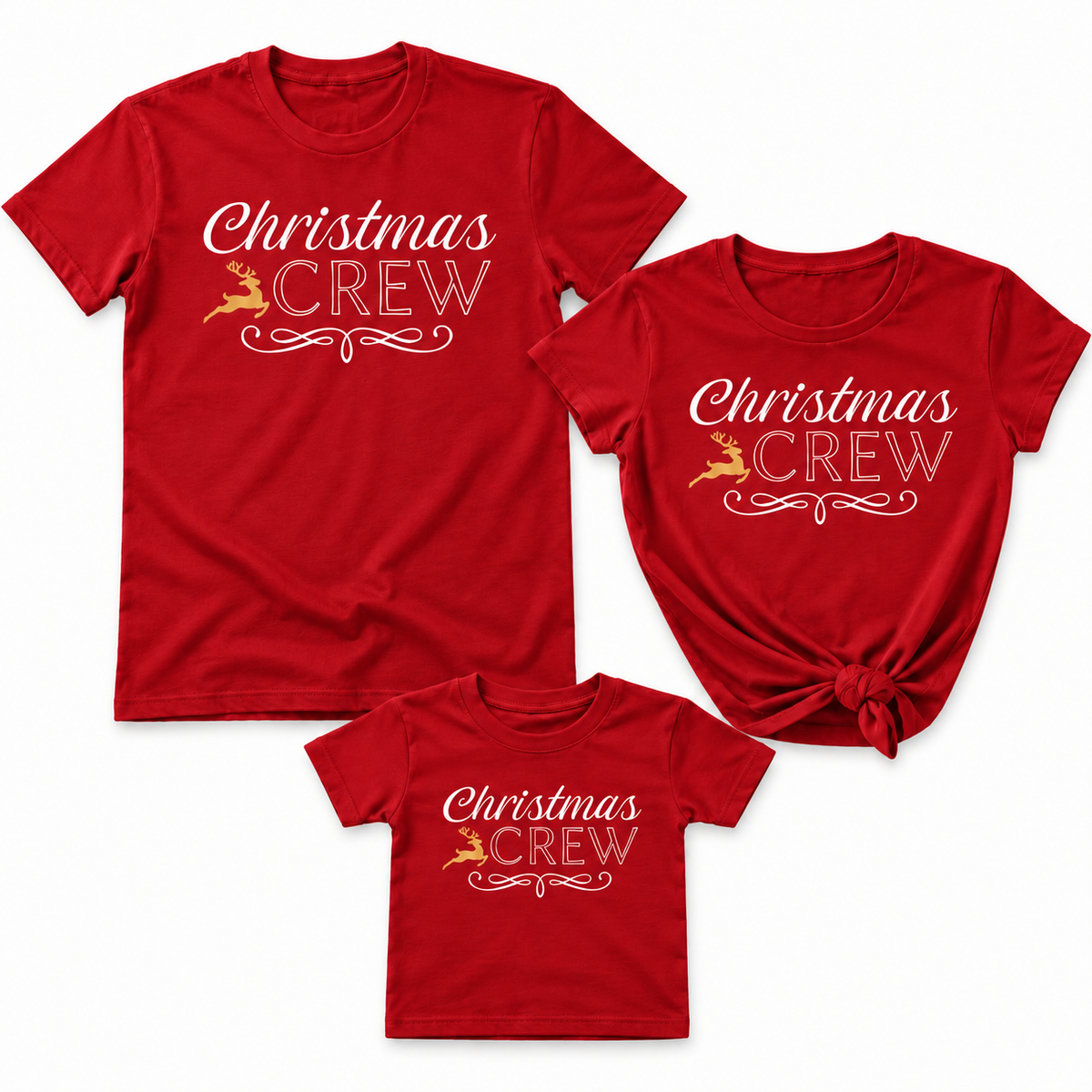 Christmas Crew - Family Matching Christmas Tops - Adult, Kids & Baby - (Sold Separately)