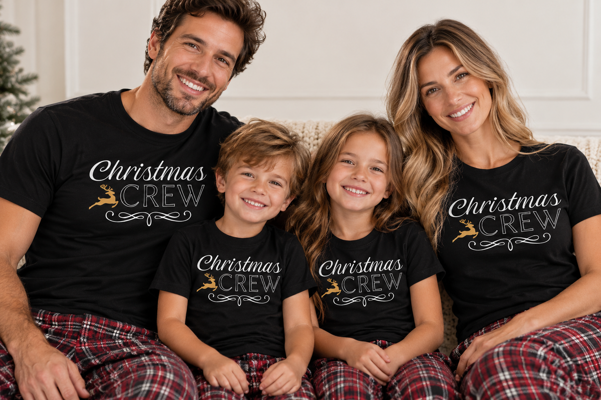 Christmas Crew - Family Matching Christmas Tops - Adult, Kids & Baby - (Sold Separately)