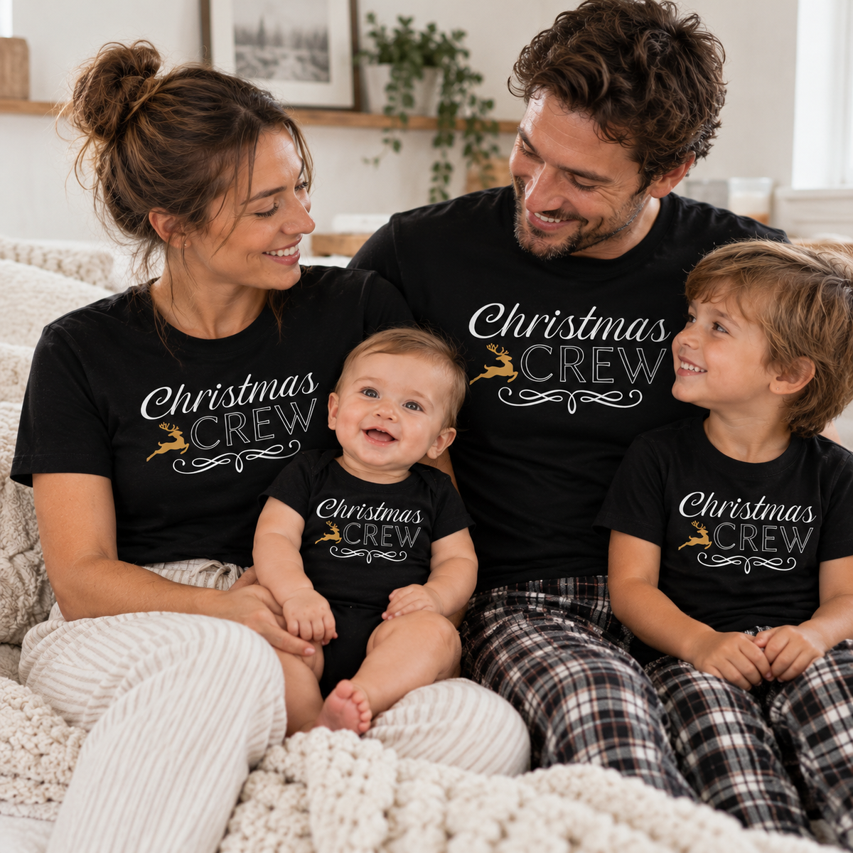 Christmas Crew - Family Matching Christmas Tops - Adult, Kids & Baby - (Sold Separately)