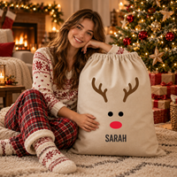 Personalised Name Reindeer Face - Christmas Santa Gift