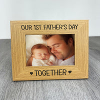 PERSONALISED Our 1st Father's Day Together Wooden Photo Frame with Photo
