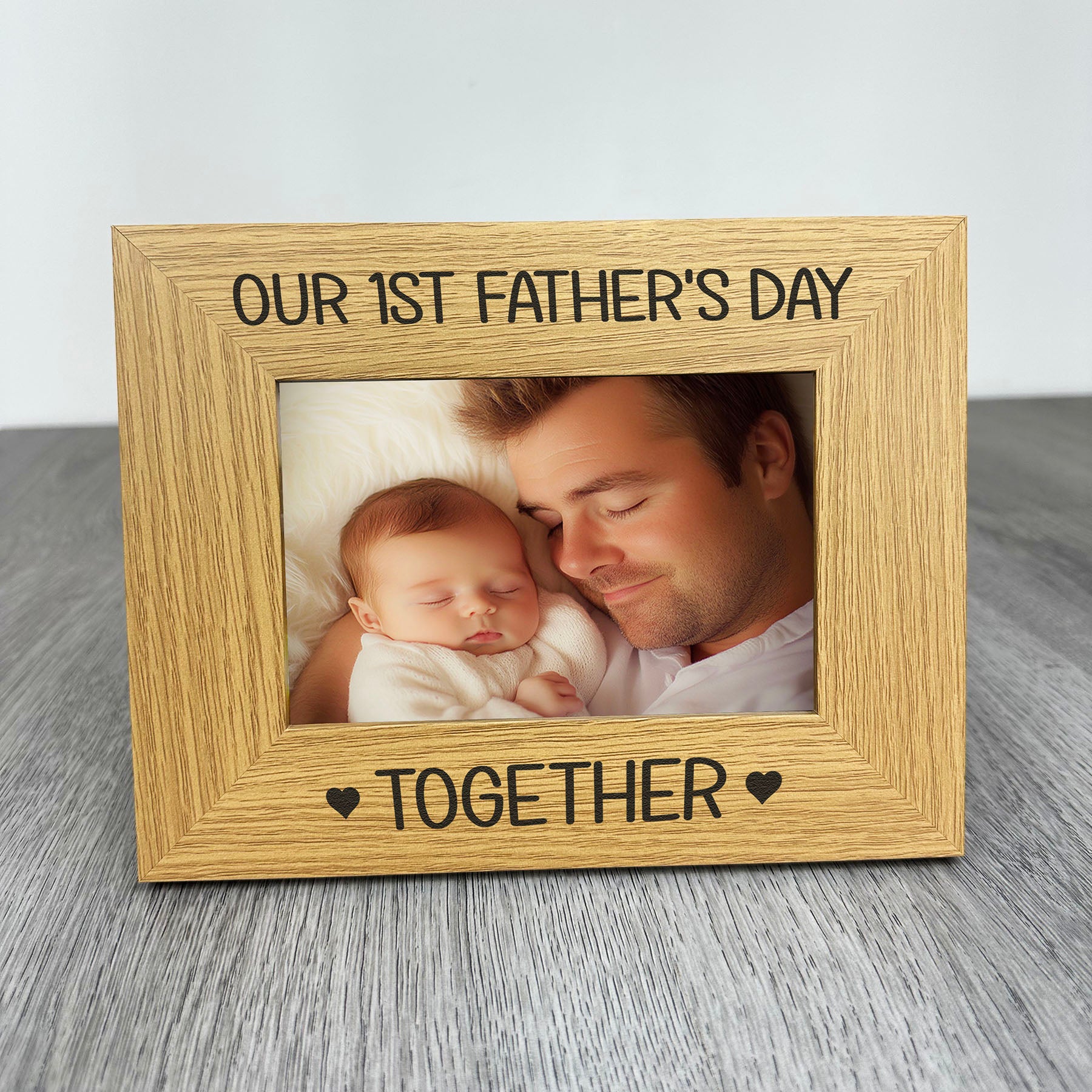 PERSONALISED Our 1st Father's Day Together Wooden Photo Frame with Photo