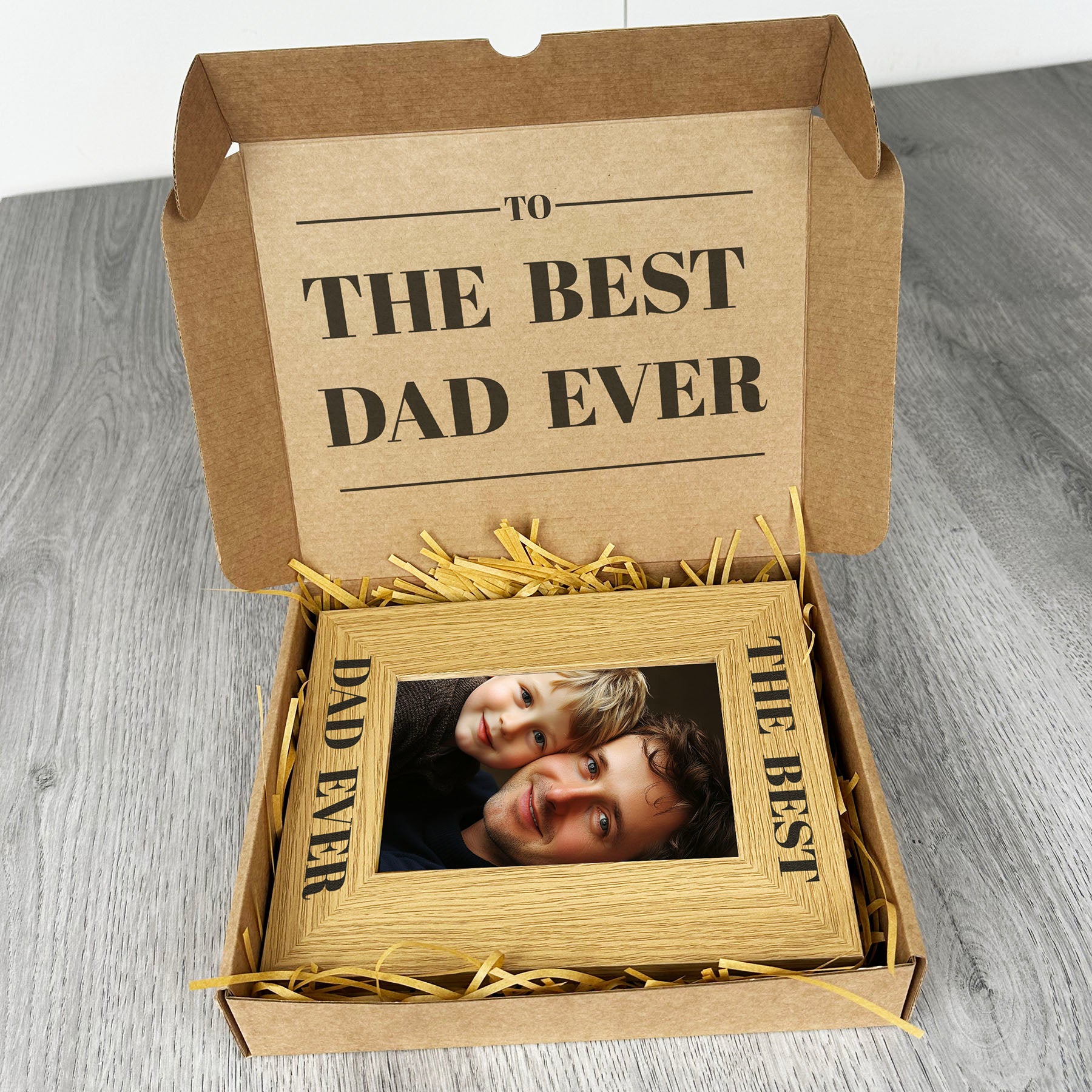 The Best Dad Ever Wooden Photo Frame with Photo