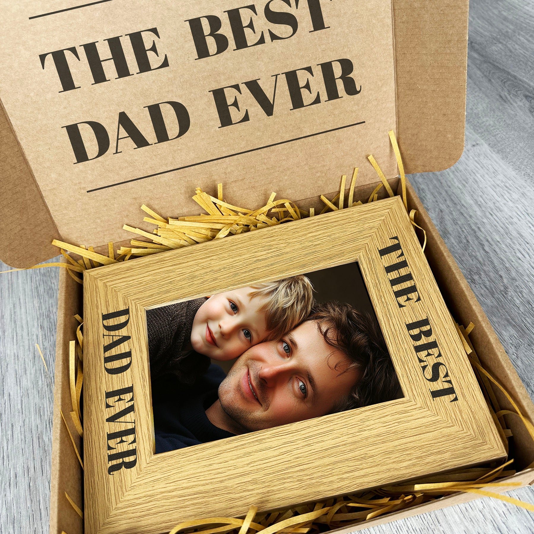 The Best Dad Ever Wooden Photo Frame with Photo