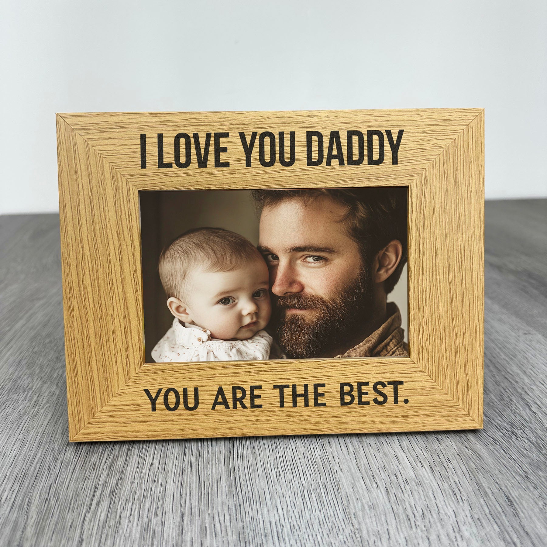 Personalised I Love You Daddy Wooden Photo Frame with Photo