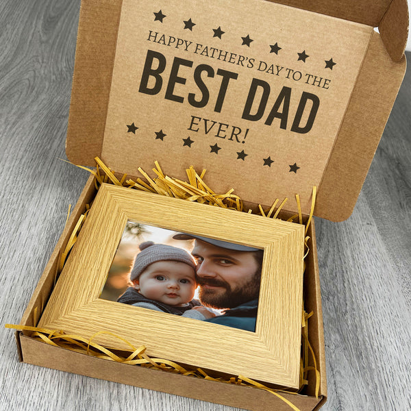 Happy Father's Day To The Best Dad Ever Wooden Photo Frame with Photo