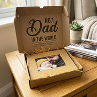 PERSONALISED No.1 Dad In The World Wooden Photo Frame with Photo