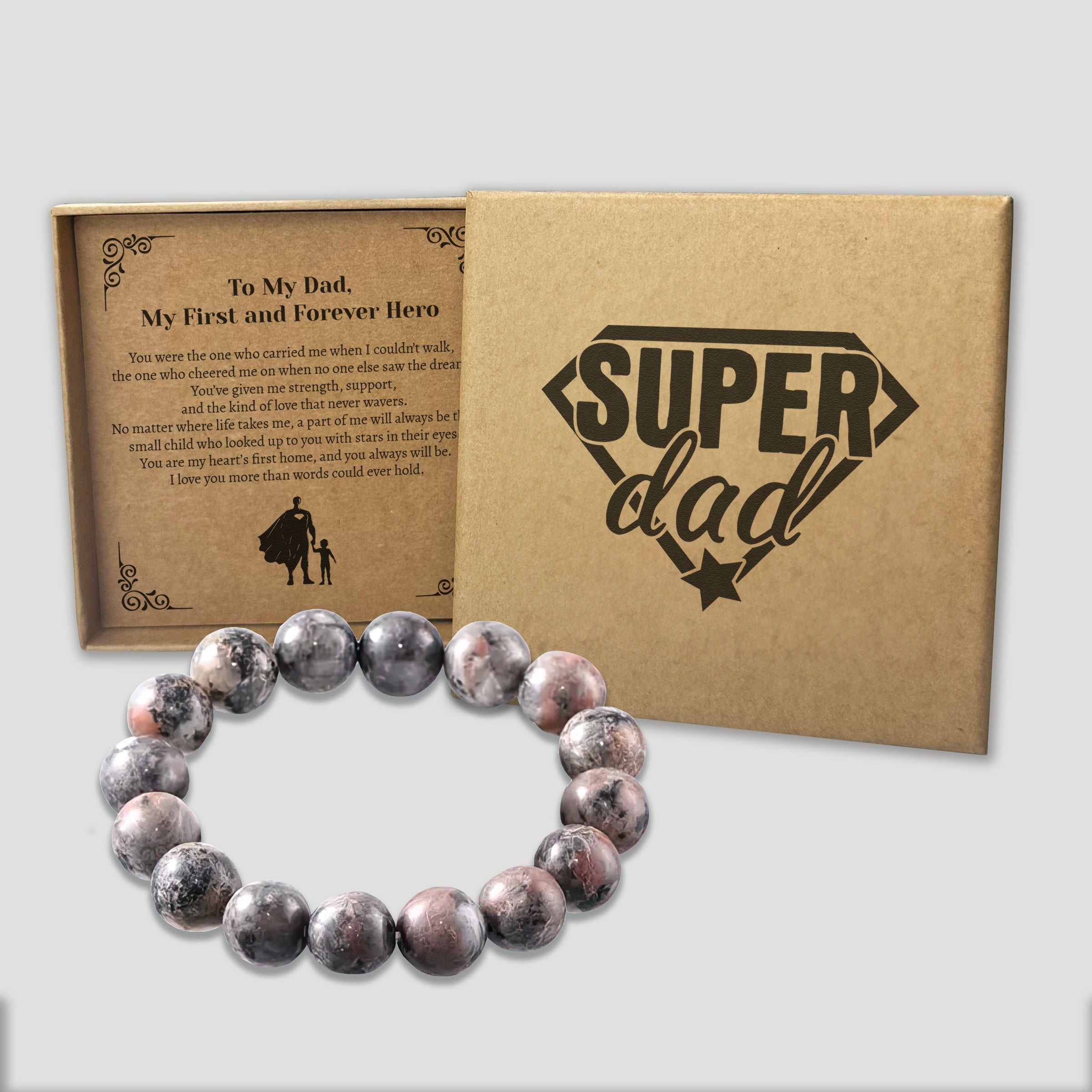 To My Dad, My First and Forever Hero - Choice of 4 Bracelets - Jewelry Gifts for Dad