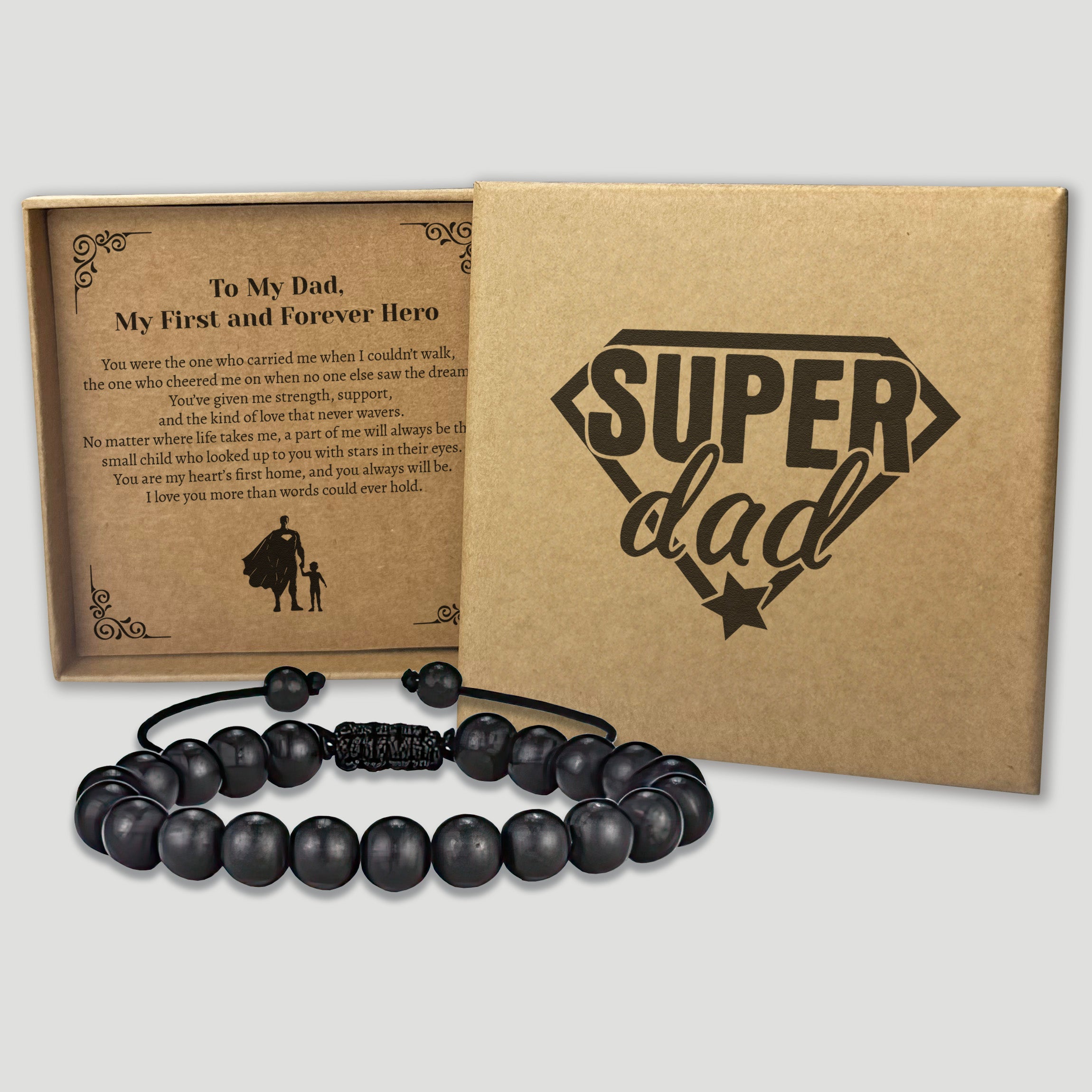 To My Dad, My First and Forever Hero - Choice of 4 Bracelets - Jewelry Gifts for Dad