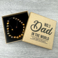 PERSONALISED No.1 Dad In The World - Choice of 4 Bracelets - Jewelry Gifts for Dad