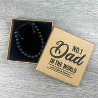 PERSONALISED No.1 Dad In The World - Choice of 4 Bracelets - Jewelry Gifts for Dad