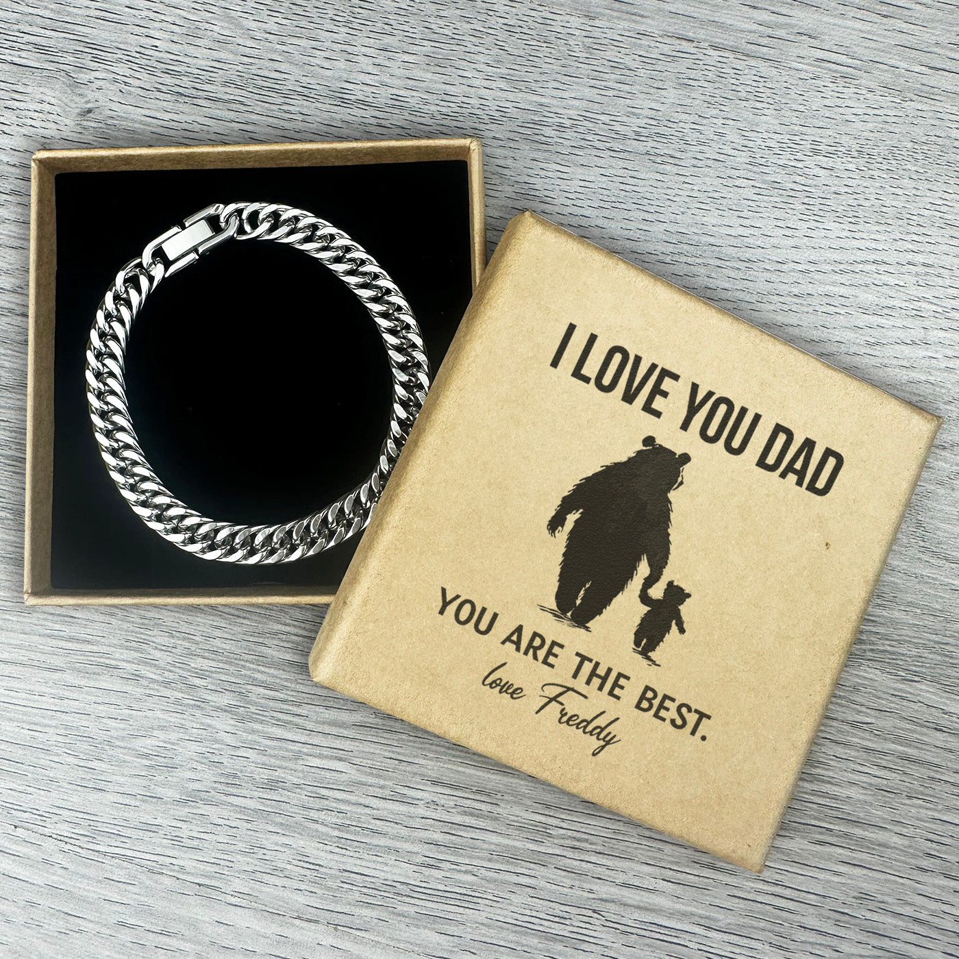 PERSONALISED I LOVE YOU DADDY - Choice of 4 Bracelets - Jewelry Gifts for Dad