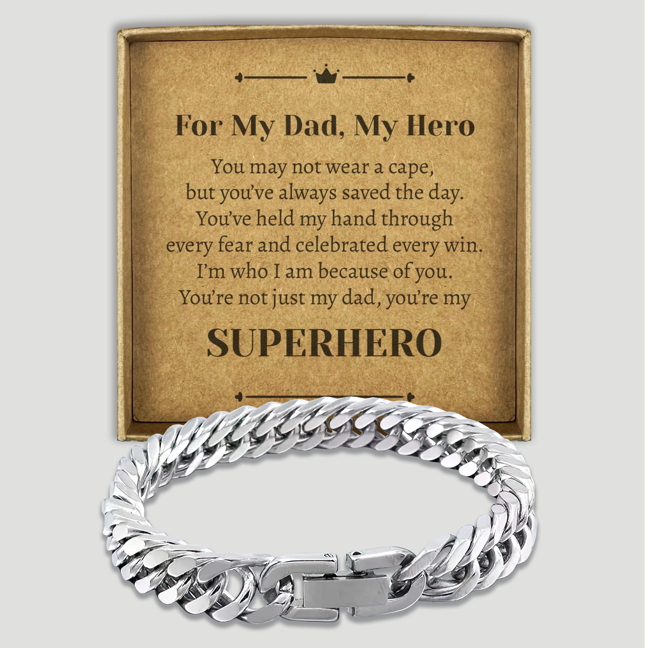 For My Dad My Hero - Choice of 4 Bracelets - Jewelry Gifts for Dad
