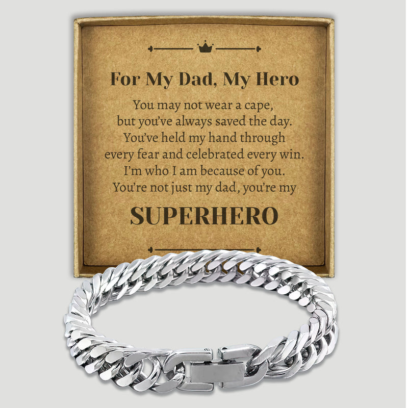 For My Dad My Hero - Choice of 4 Bracelets - Jewelry Gifts for Dad