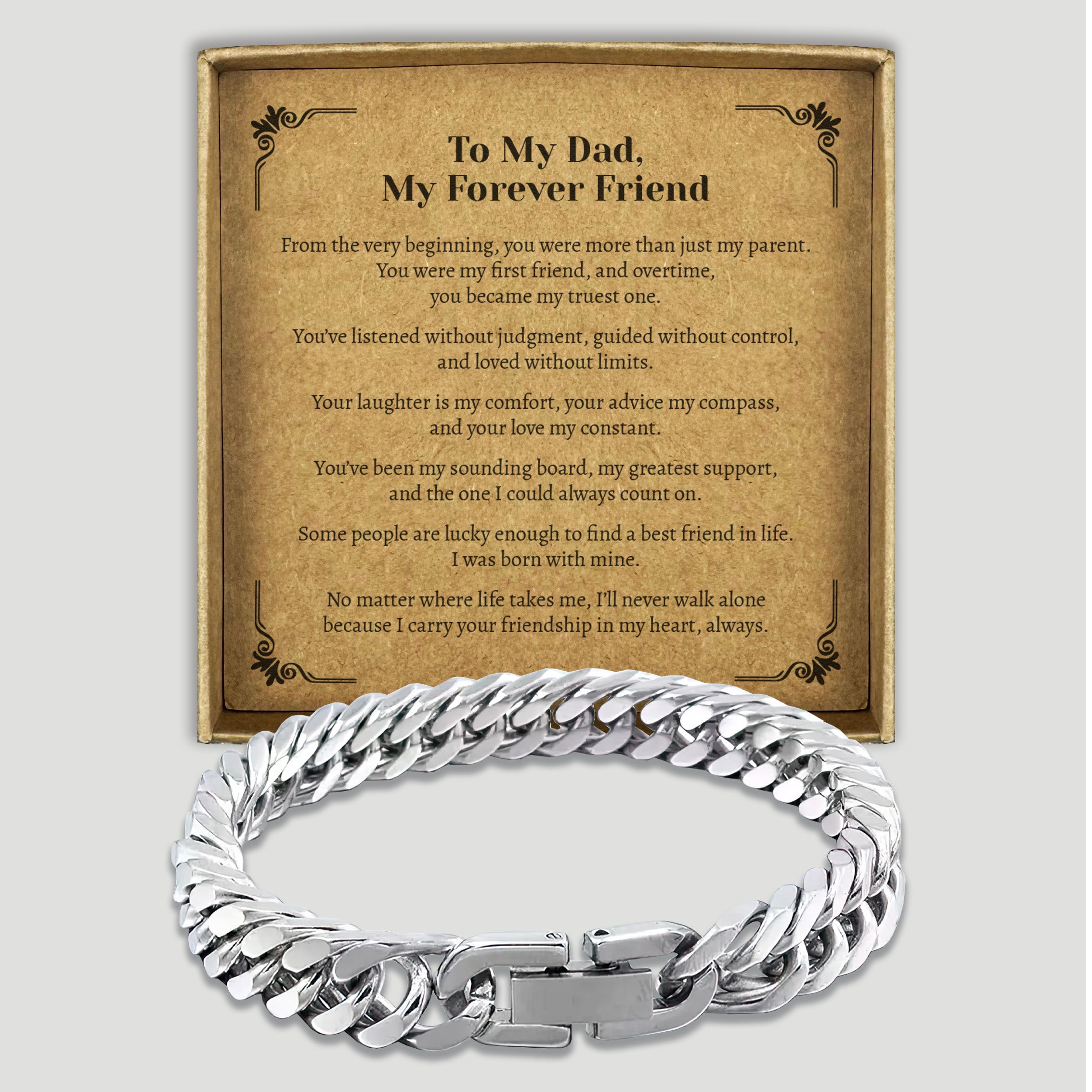 PERSONALISED To My Dad, My Forever Friend - Choice of 4 Bracelets - Jewelry Gifts for Dad